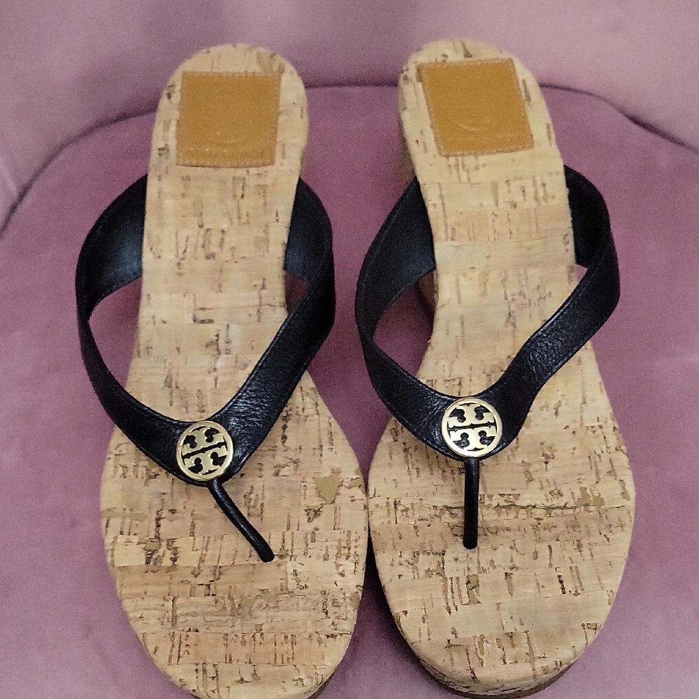 Tory Burch Black Cork Sandals (Brand New)